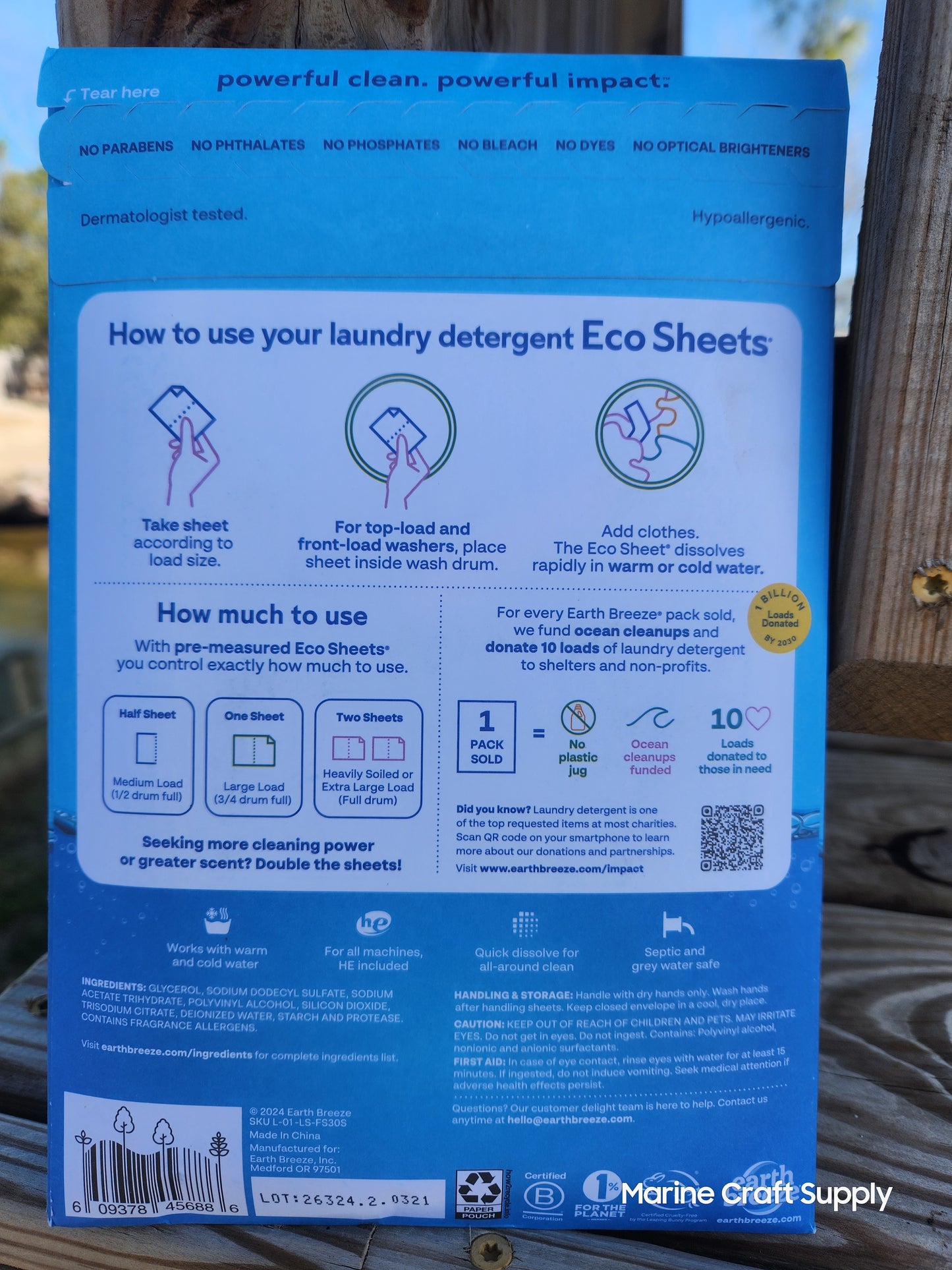 Laundry Detergent, Eco Sheets: Earth Breeze