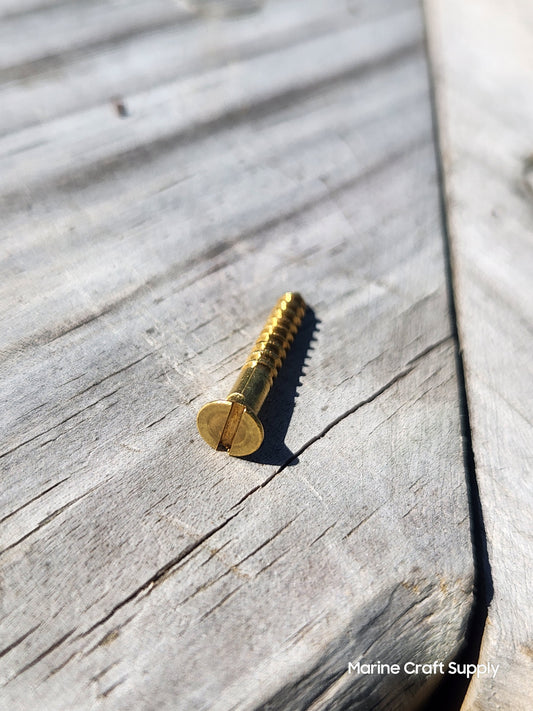 Wood Screw Slot, Brass Fasteners #4 x 3/4