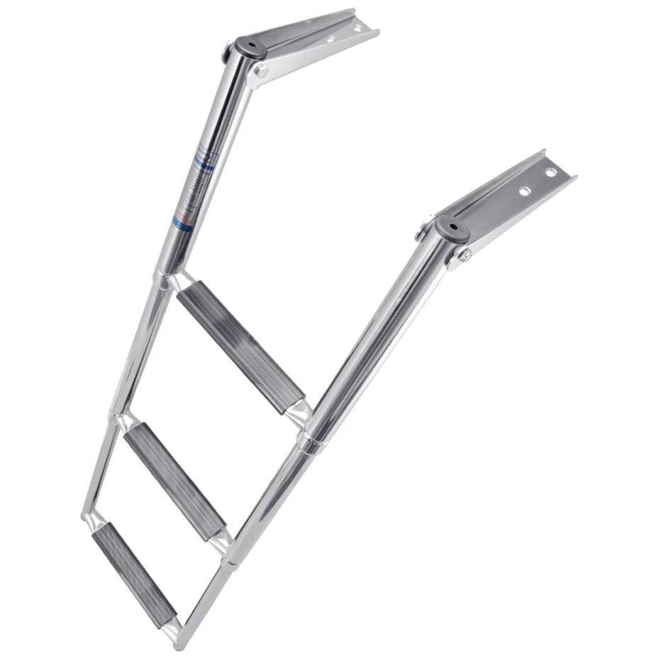 Over Platform 3 StepTelescoping Ladder - Stainless Steel