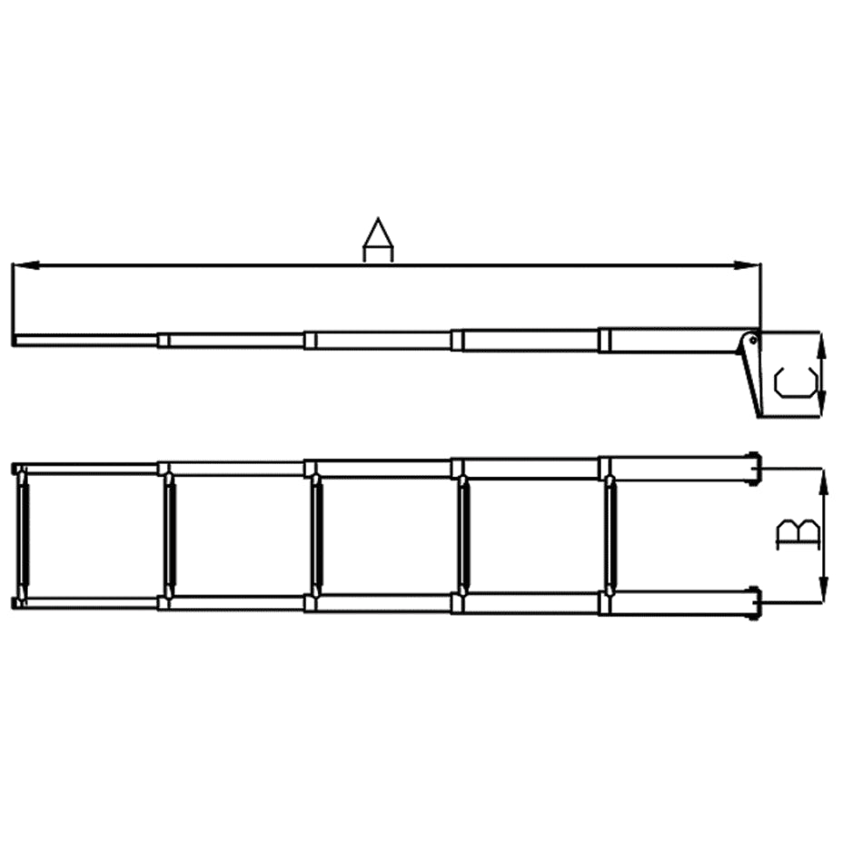 Over Platform 3 StepTelescoping Ladder - Stainless Steel