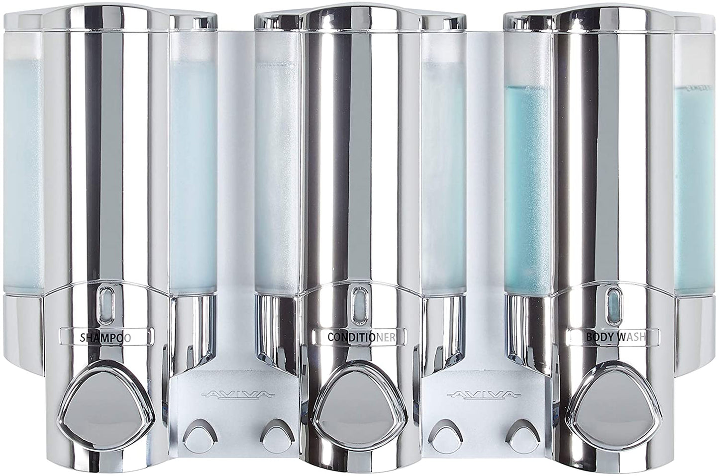 Better Living 76345 AVIVA III Shower Dispenser, Translucent Bottles, Chrome