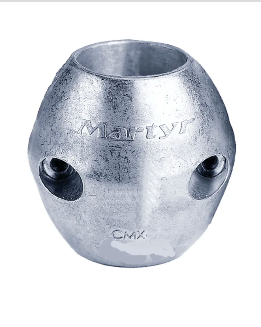 MARTYR Streamlined Shaft Anodes - Zinc, 1-1/4" ID (2.35" Long)