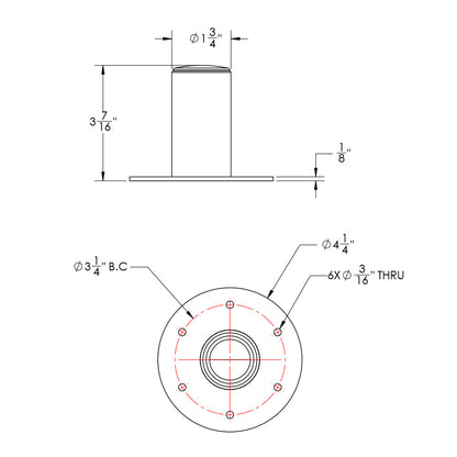 TACO ShadeFin Mini Deck Mount w/Backing Plate [T10-4000-8]