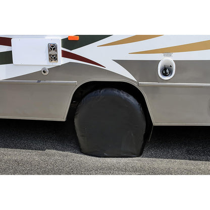 Camco 24-26 Black Vinyl Wheel  Tire Cover - 2 Pack [45246]