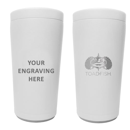 Toadfish Custom Engraved Non-Tipping Can Cooler 2.0 - White (MINIMUM ORDER QUANTITY OF 25) [TF5005]