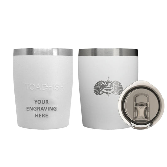 Toadfish Custom Engraved Non-Tipping 10oz Rocks Tumbler - White (MINIMUM ORDER QUANTITY OF 25) [TF1076]