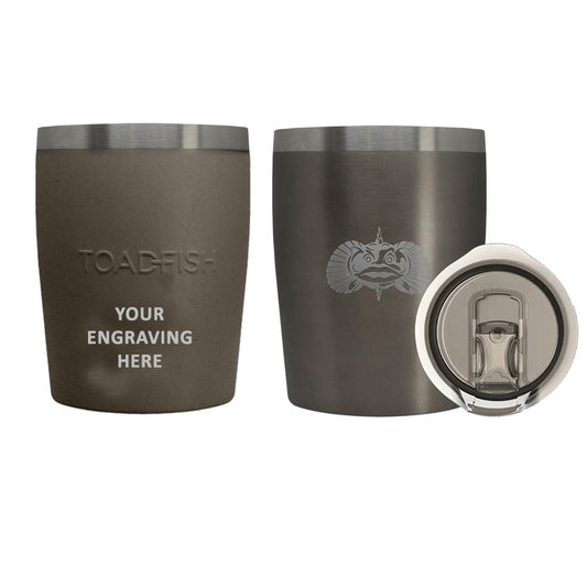 Toadfish Custom Engraved Non-Tipping 10oz Rocks Tumbler - Graphite (MINIMUM ORDER QUANTITY OF 25) [TF1077]