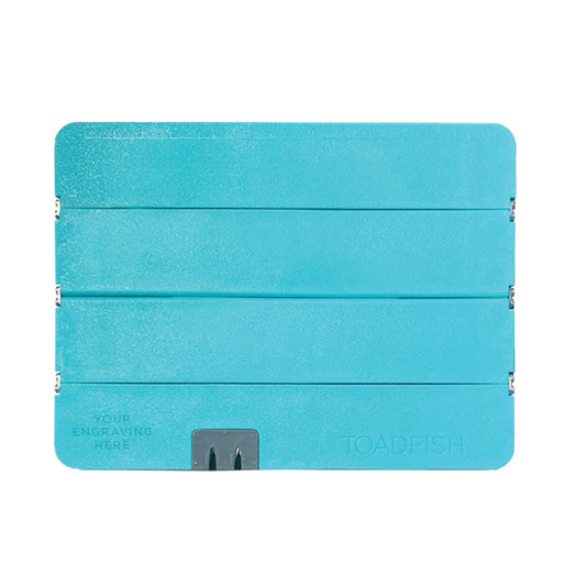 Toadfish Custom Engraved Stowaway Folding Cutting Board w/Built-In Knife Sharpener - Teal (MINIMUM ORDER QUANTITY OF 25) [TF1054]