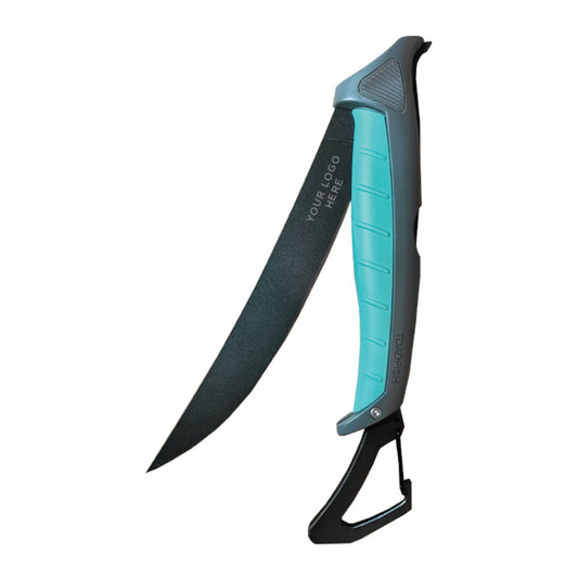 Toadfish Custom Engraved Stowaway Folding Fillet Knife w/Built-In Carabiner - 8.5" (MINIMUM ORDER QUANTITY OF 25) [TF1082]