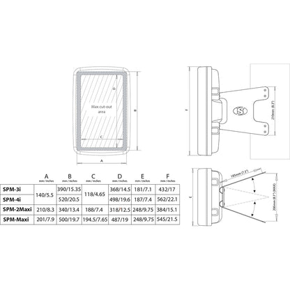 Scanstrut Scanpod Mast Mount 3 Instrument Uncut - Usable Face 4.6" x 14.5" - White [SPM-3I-W]