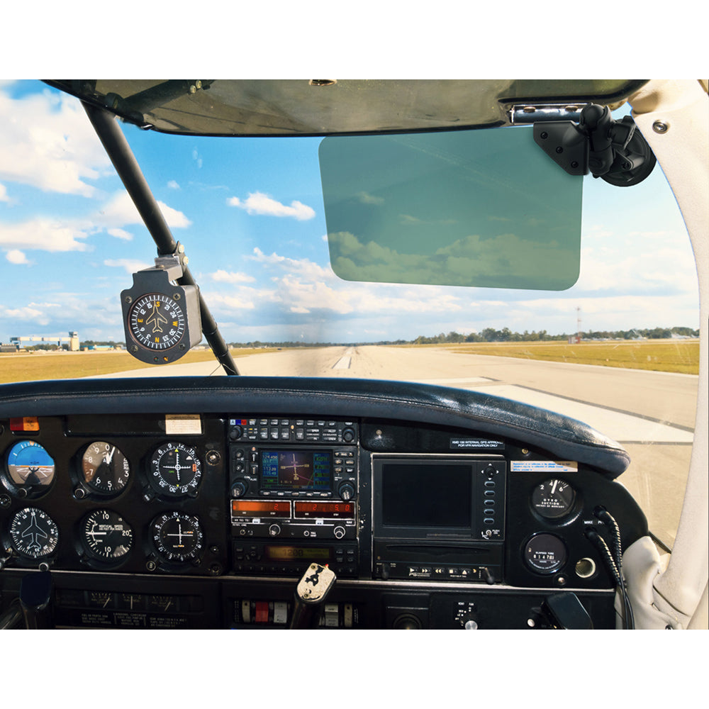 RAM Mount Suction Cup Mount w/Dark Green Sun Visor - 50% Tint [RAM-B-166-326-VIS-G1U]