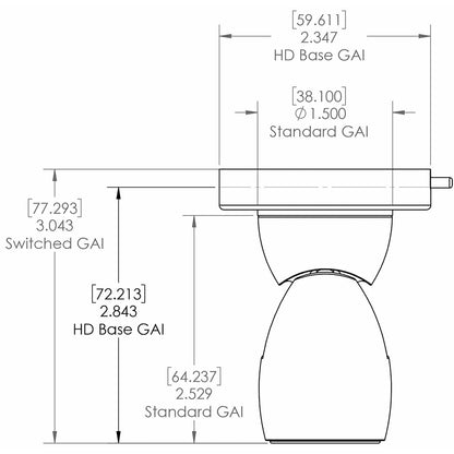 Lumitec GAI2 Warm White Dimming Heavy-Duty Base - Brushed Housing [111801]