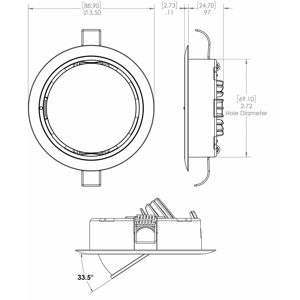 Lumitec Mirage Positionable Down Light - White Dimming, Red/Blue Non-Dimming - Polished Bezel [115118]