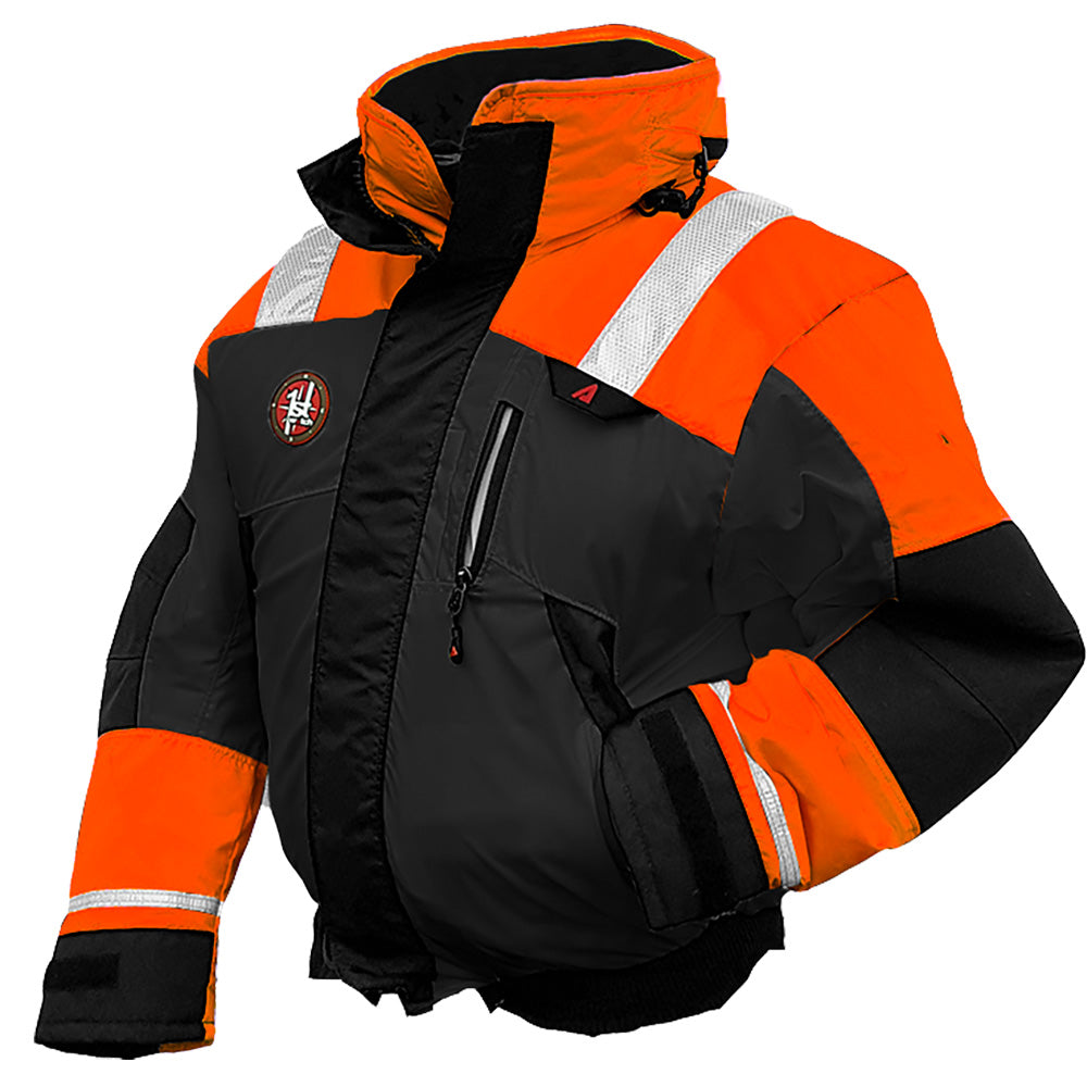 First Watch AB-1100 Flotation Bomber Jacket - Hi-Vis Orange/Black - Large [AB-1100-OB-L]