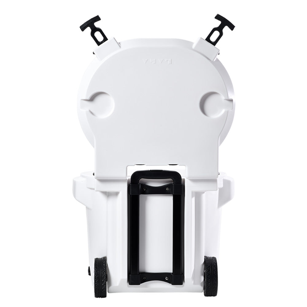 LAKA Coolers 30 Qt Cooler w/Telescoping Handle  Wheels - White [1079]