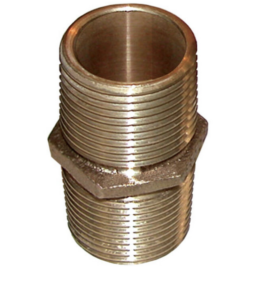 Groco Bronze Threaded Nipple, 1/2" Pipe, Close Length