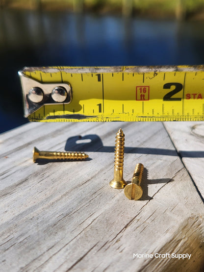 Wood Screw Slot, Brass Fasteners #4 x 3/4
