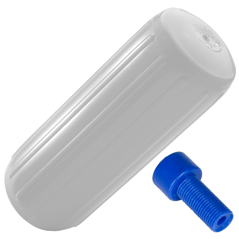 Polyform HTM-3 Hole Through Middle Fender 10.5" x 27" - White w/Air Adapter [HTM-3-WHITE]