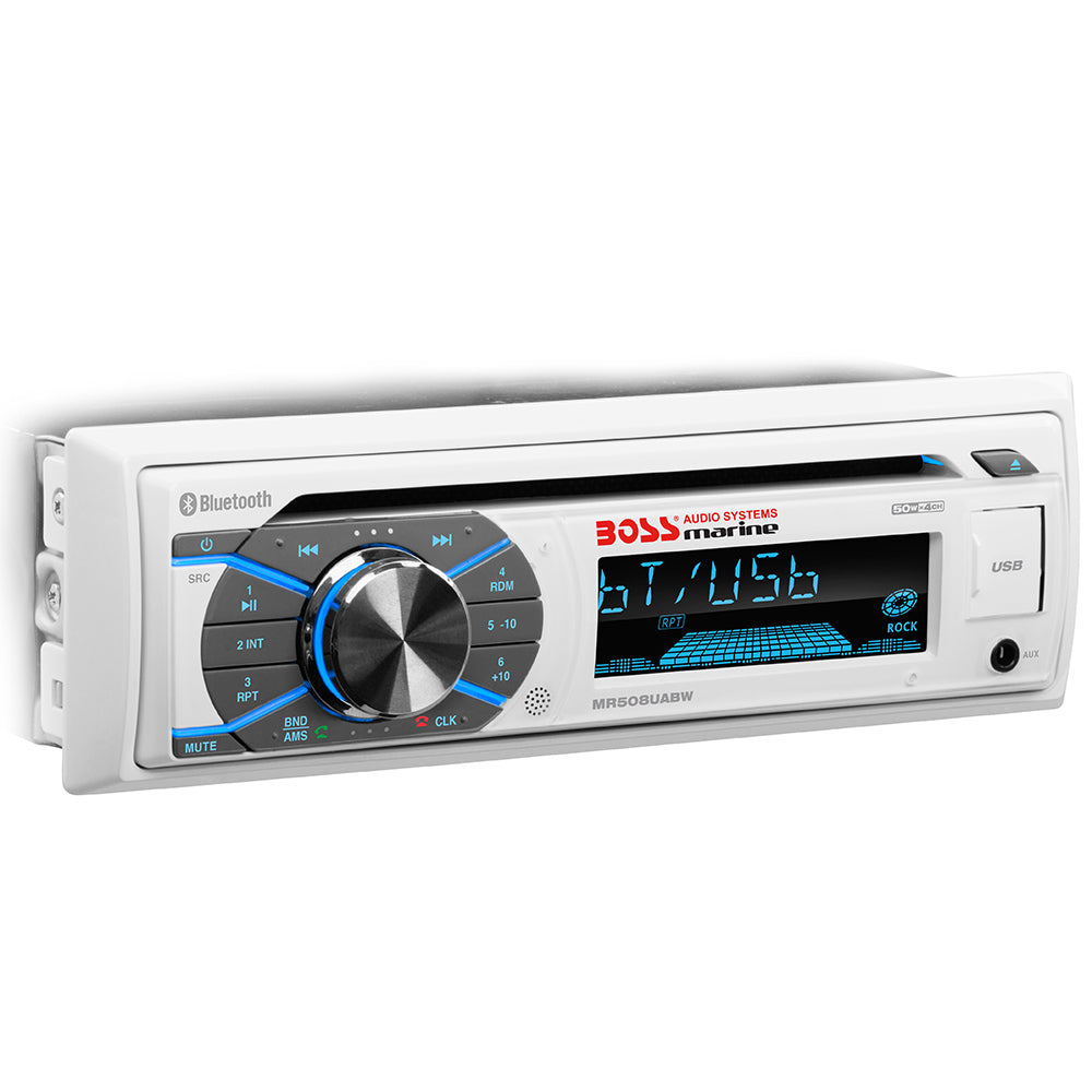 Boss Audio MR508UABW Single-DIN CD/USB/SD/MP3/WMA/AM/FM Receiver w/Bluetooth [MR508UABW]