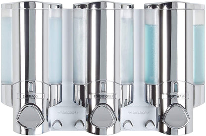 Better Living 76345 AVIVA III Shower Dispenser, Translucent Bottles, Chrome
