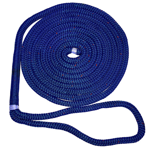 New England Ropes 1/2" X 25 Nylon Double Braid Dock Line - Blue w/Tracer [C5053-16-00025]