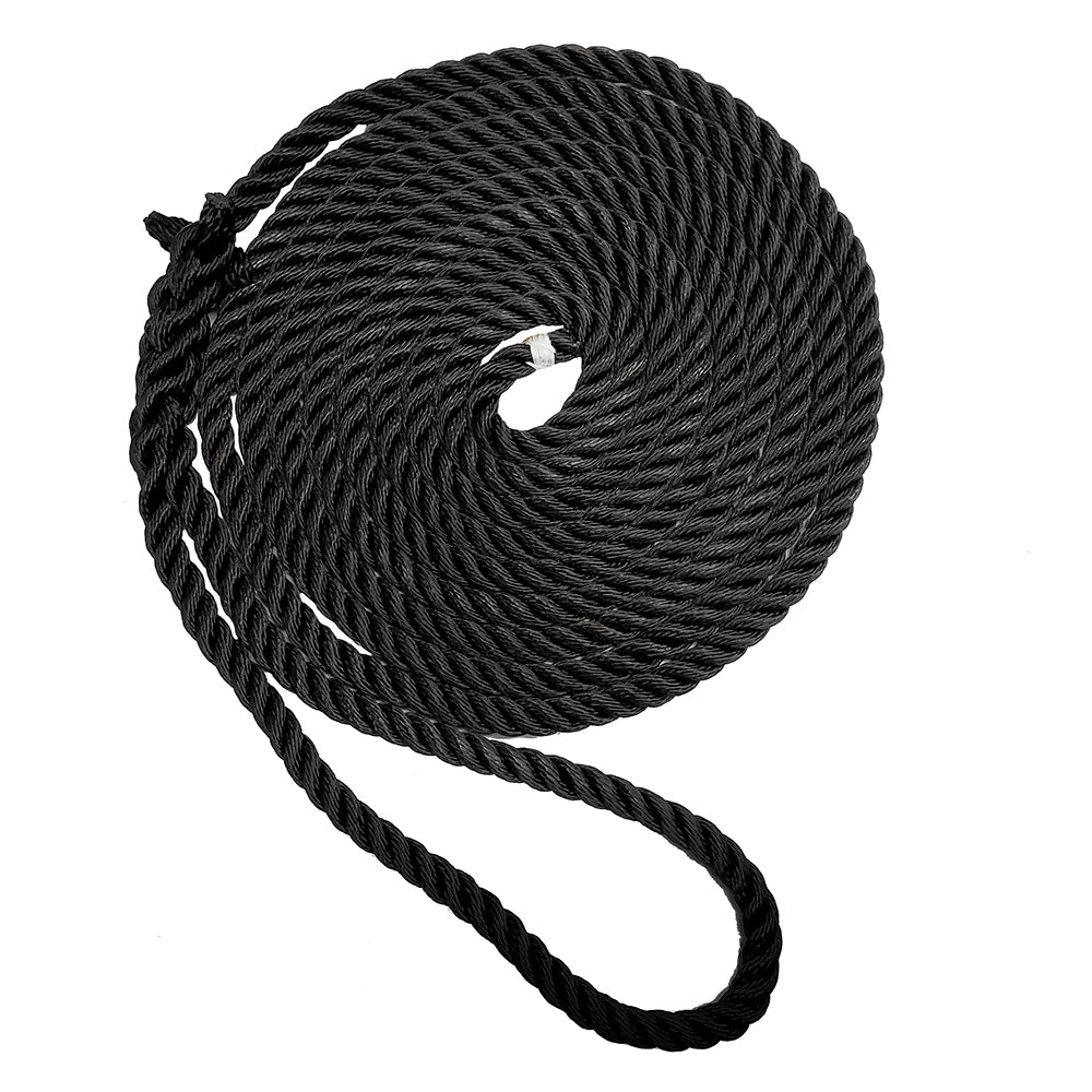 New England Ropes 1/2" X 25 Premium Nylon 3 Strand Dock Line - Black [C6054-16-00025]