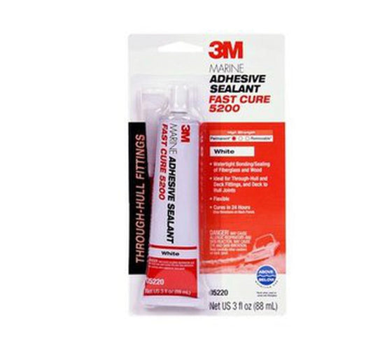 3M Fast Cure Polyurethane Adhesive/Sealant Tube, White 05200